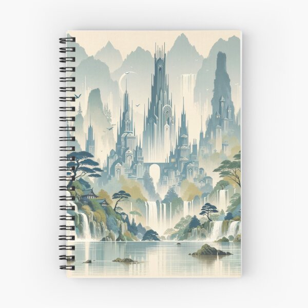 Item preview, Mystical Rivendell: Japandi-Style Fantasy Landscape designed and sold by MythicBiscuit.