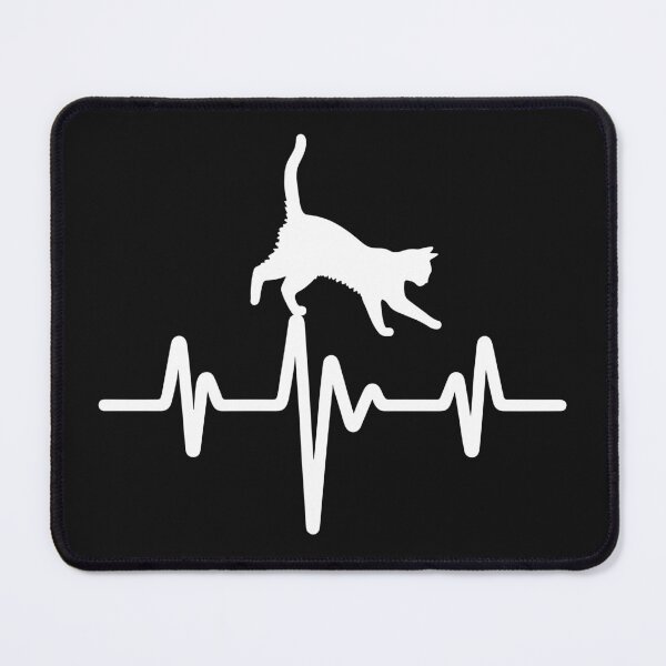 Item preview, White Heartbeat Line With a Cat designed and sold by WildPalette-Art.