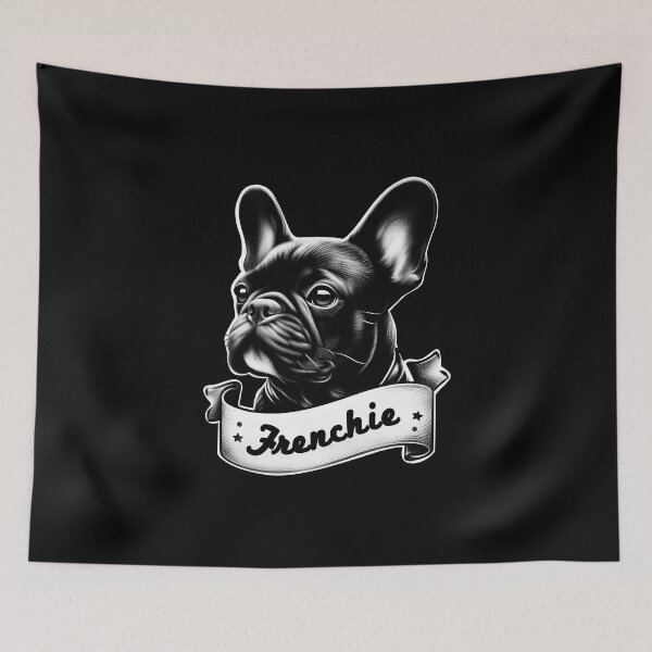 Item preview, Black French bulldog artwork for puppies lovers black and white artwork designed and sold by Tio-Tecun.