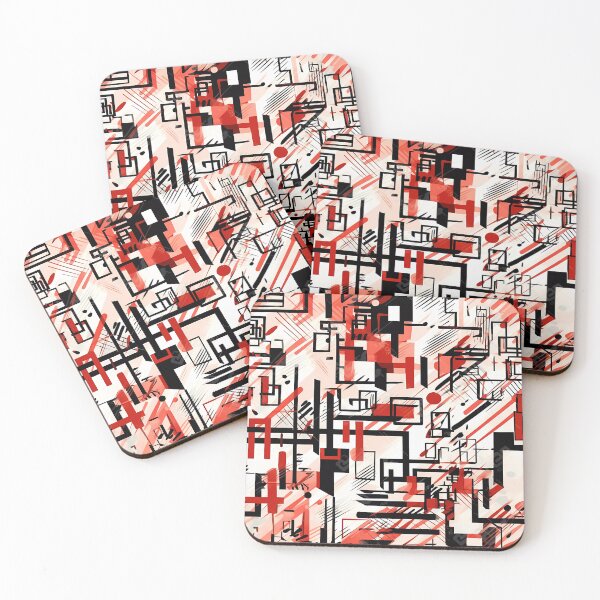 Item preview, Red & White & Black Seamless Abstract Art. designed and sold by GiveMeMood.