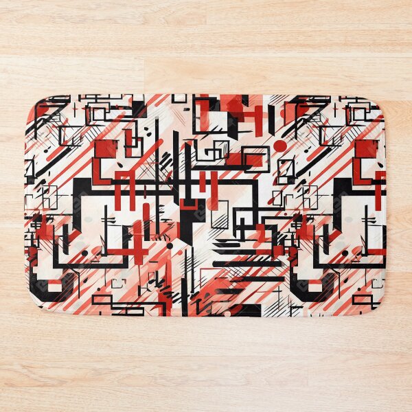 Item preview, Red & White & Black Seamless Abstract Art. designed and sold by GiveMeMood.