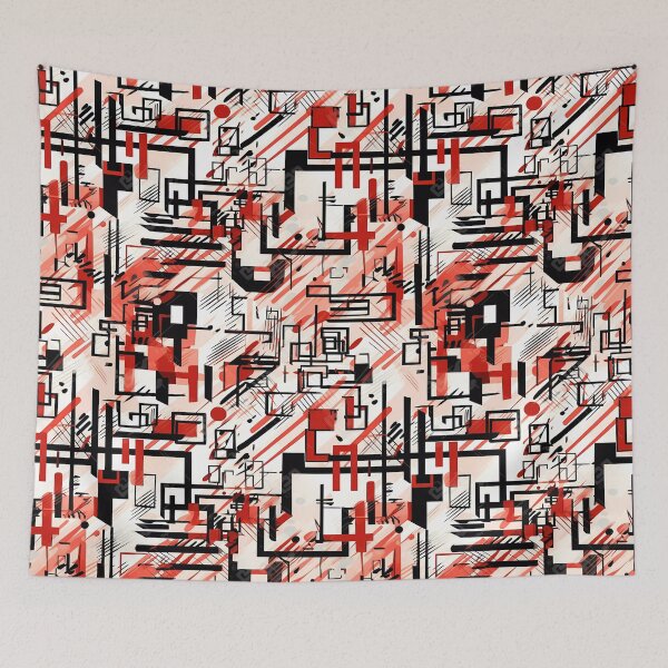 Item preview, Red & White & Black Seamless Abstract Art. designed and sold by GiveMeMood.