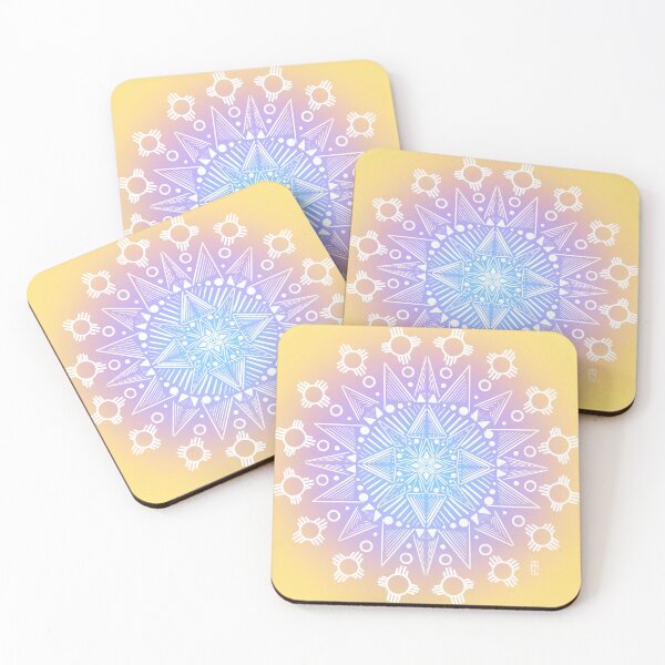 Item preview, Winter Desert - Zia Mandala (White on Gradient variation) designed and sold by Kara Cooper.