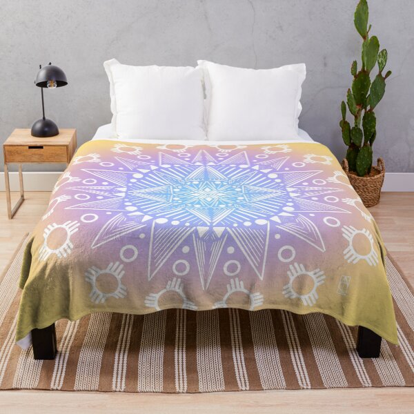 Item preview, Winter Desert - Zia Mandala (White on Gradient variation) designed and sold by Kara Cooper.