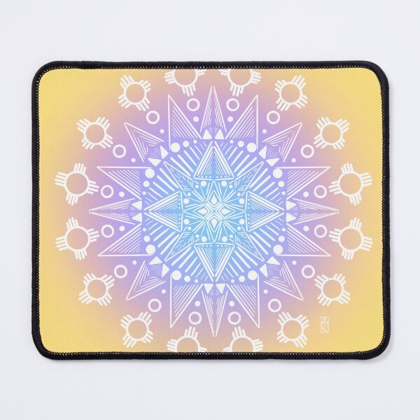 Item preview, Winter Desert - Zia Mandala (White on Gradient variation) designed and sold by Kara Cooper.