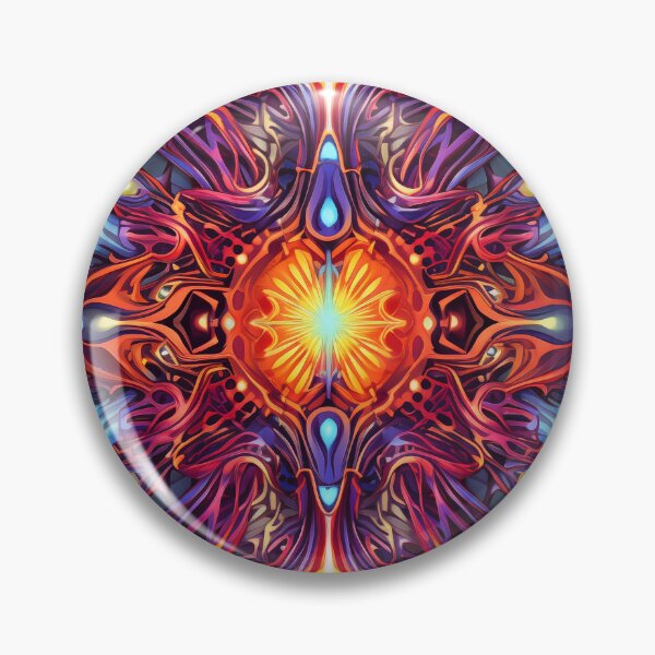 Item preview, Radiant Mandala - Vivid Psychedelic Art Print designed and sold by pooshda.