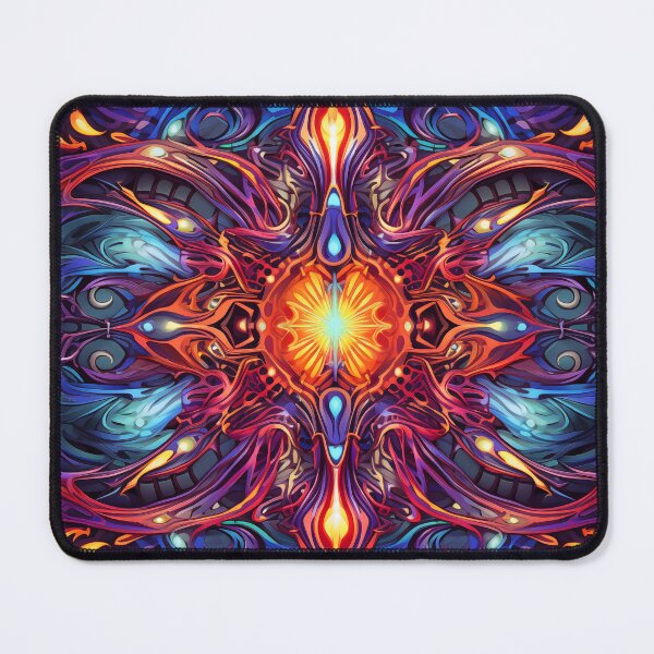 Item preview, Radiant Mandala - Vivid Psychedelic Art Print designed and sold by pooshda.