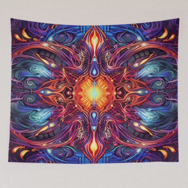 Item preview, Radiant Mandala - Vivid Psychedelic Art Print designed and sold by pooshda.