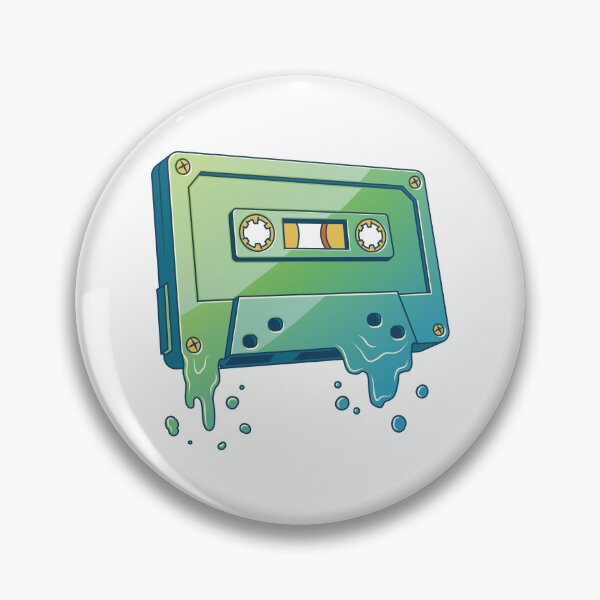 Item preview, Vintage Green Music Cassette Illustration - Nostalgic Retro Artwork designed and sold by OpsDesing.