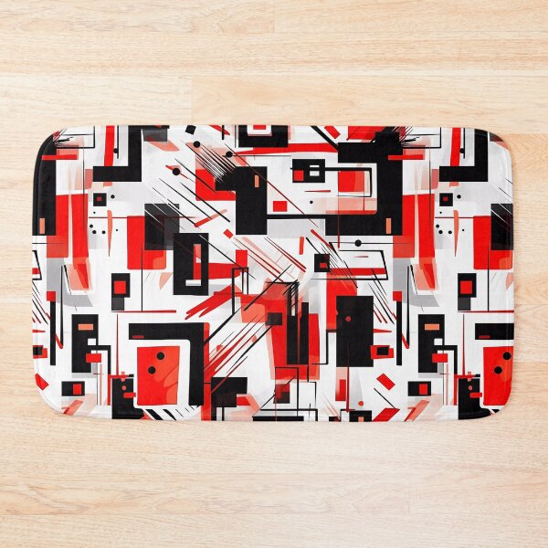Item preview, Red & White & Black Geometric Seamless Abstract Art. designed and sold by GiveMeMood.