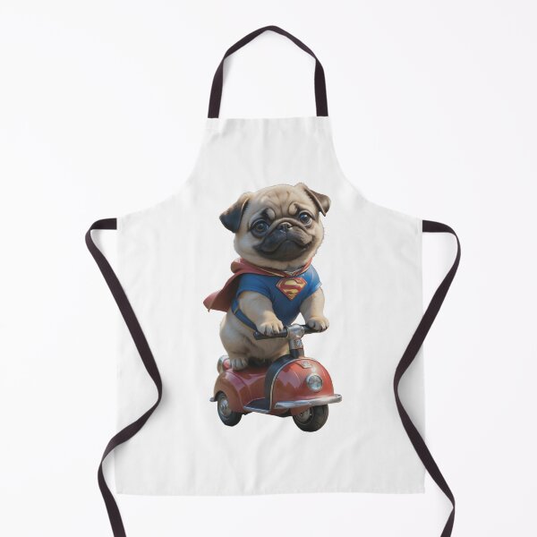 Item preview, Super Pug Dog riding a scooter to save the world designed and sold by GiwuArt777.