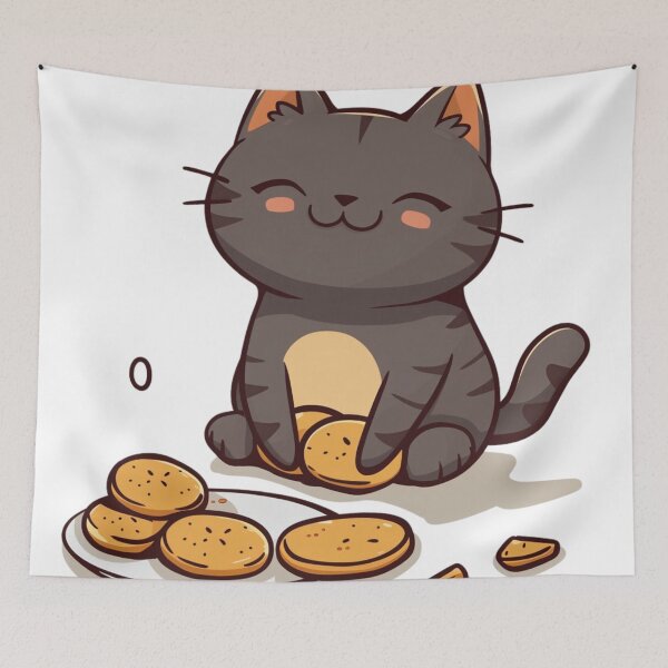 Item preview, Cute Cat Eating Cookies  designed and sold by GoverArt.