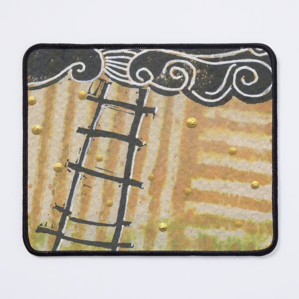 Item preview, Ladder Heaven Art Hand Stamped Orange, Yellow, Black & White designed and sold by Sheree Burlington.