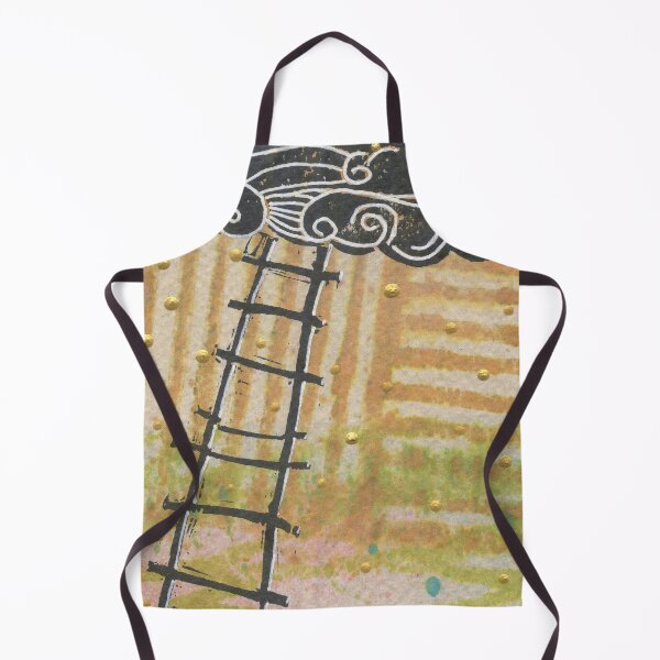 Item preview, Ladder Heaven Art Hand Stamped Orange, Yellow, Black & White designed and sold by Sheree Burlington.