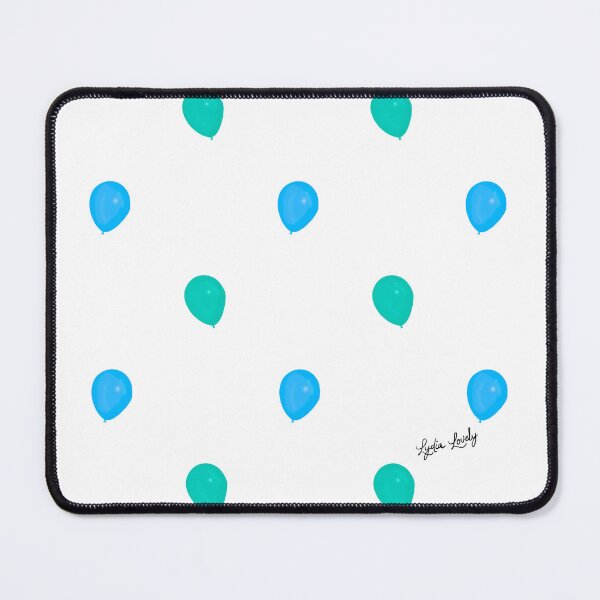 Item preview, Balloons pattern green/blue- white background designed and sold by Studio Lydia Lovely.