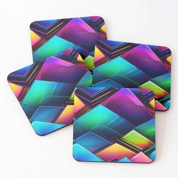 Item preview, Abstract Geometric Rainbow Glass Pattern designed and sold by TheArtOfPat.
