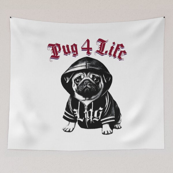 Item preview, Pug 4 Life - Funny Thug Gangsta Crazy Dog Graphic for Dog Lovers designed and sold by FirstCast.