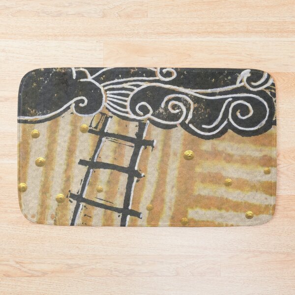 Item preview, Ladder Heaven Art Hand Stamped Orange, Yellow, Black & White designed and sold by Sheree Burlington.