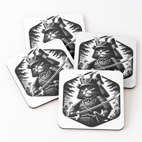Item preview, Samurai Cat Black and White designed and sold by Little-Lilacc14.