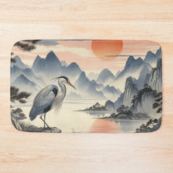 Item preview, Heron at Dawn designed and sold by Kallak-AI-Art.