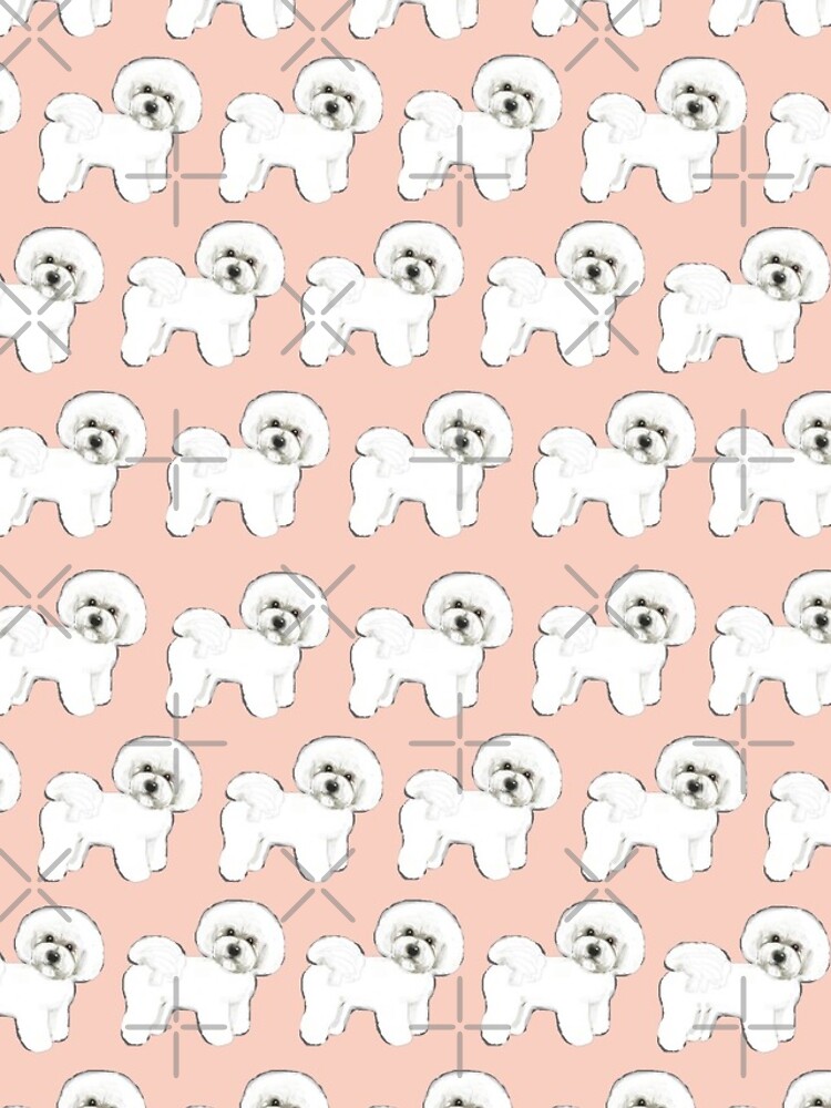 Bichons on Peach by MagentaRose