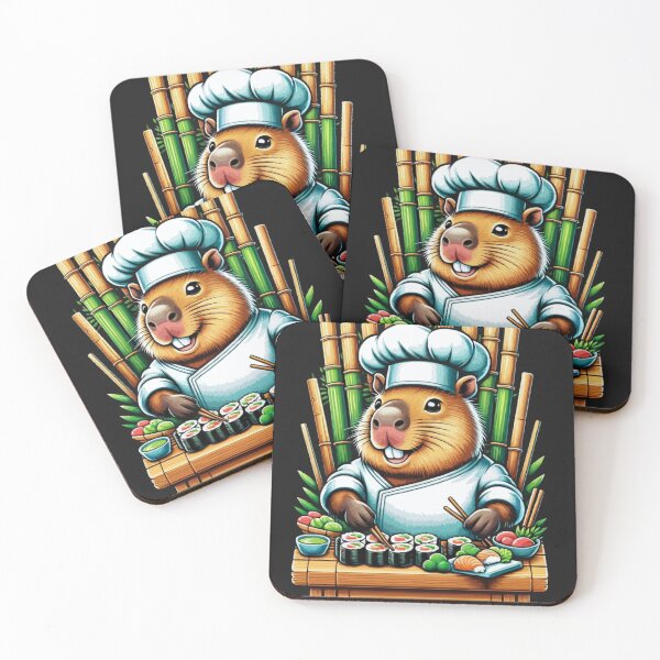 Item preview, Sushi Chef Capybara designed and sold by WildPalette-Art.