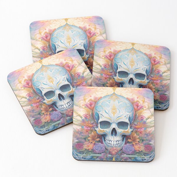 Item preview, Floral Elegy - Ethereal Skull and Blossoms Tapestry Art Print designed and sold by pooshda.