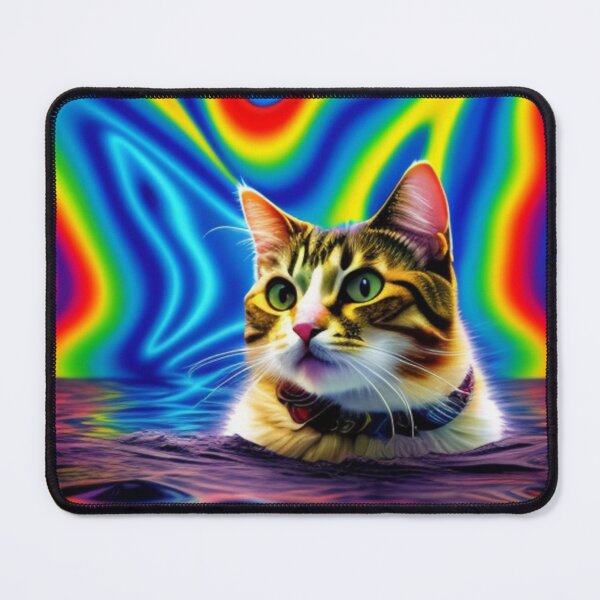 Item preview, Psychedelic kitty cat art designed and sold by Flowerslaps.