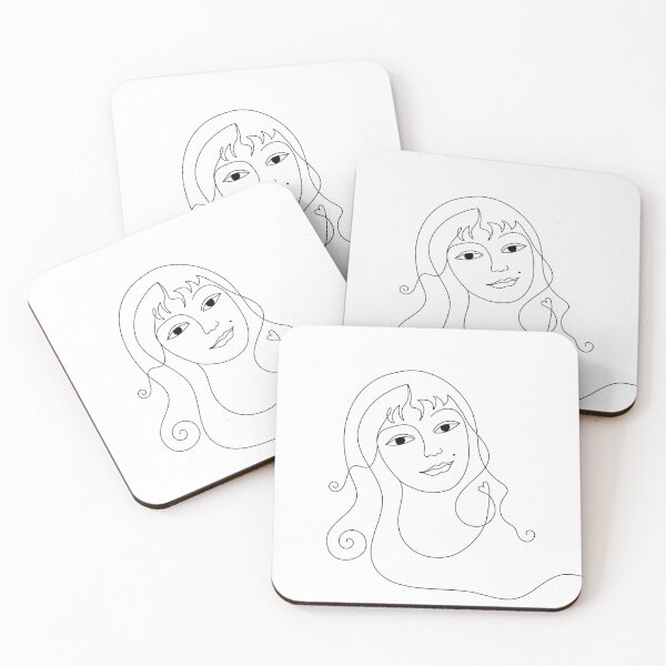 Item preview, Daydreaming - line drawn female portrait by Cecca Designs designed and sold by Cecca-Designs.
