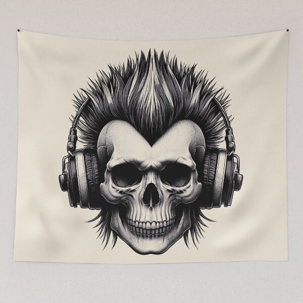 Item preview, Skull wearing Headphones #21 designed and sold by elektronen.