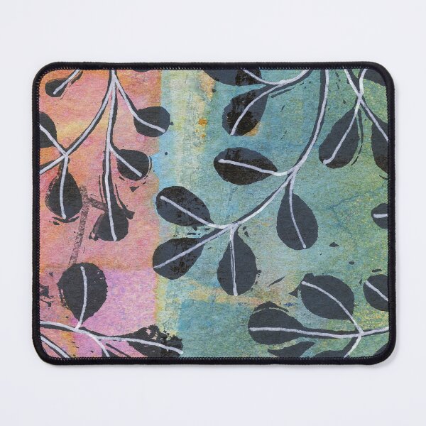 Item preview,  Happy Vine Art Hand Stamped in Teal, Pink, Orange, Black & White designed and sold by Sheree Burlington.