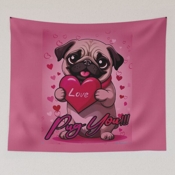 Item preview, Pug HAPPY HOLIDAYS 168 Valentines Day PUG YOU designed and sold by RedBluffTraders.