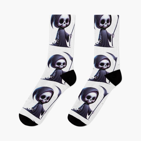 Item preview, Cute Grim Reaper in a Black Robe with Sickle Scythe designed and sold by kylmllr101684.
