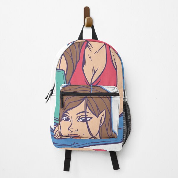 Item preview, Contemporary Laptop Lifestyle - Illustration of a Young Girl Using a Laptop While Lying Down designed and sold by OpsDesing.