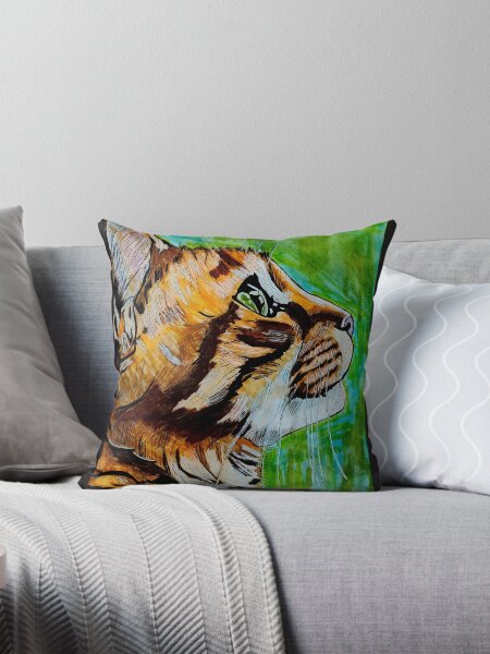 Orange Tabby Throw Pillow