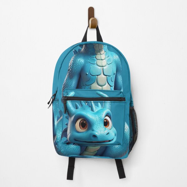 Item preview, Blue dragon smiling, showcasing detailed, colorful scales.” designed and sold by ArtComixHaven.