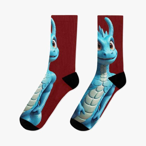 Item preview, Blue dragon smiling, showcasing detailed, colorful scales.” designed and sold by ArtComixHaven.