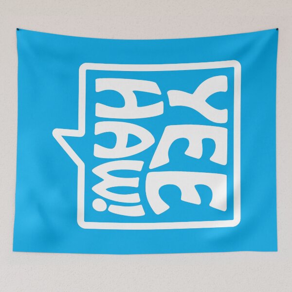 Item preview, Yee-Haw! - Talking Shirt (White on Blue) designed and sold by Justin Ellis.