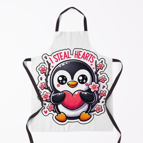 Item preview, Charming Heart-Thief Penguin Adorable Love & Flowers Design designed and sold by WickedAI.