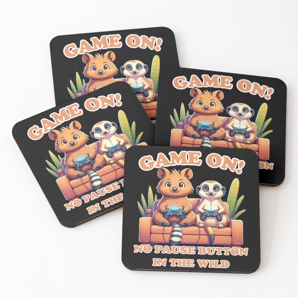 Item preview, Wild Gaming Duo: Quokka & Meerkat Gamers designed and sold by vk09.