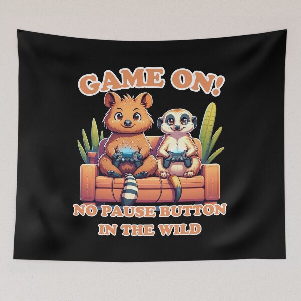 Item preview, Wild Gaming Duo: Quokka & Meerkat Gamers designed and sold by vk09.