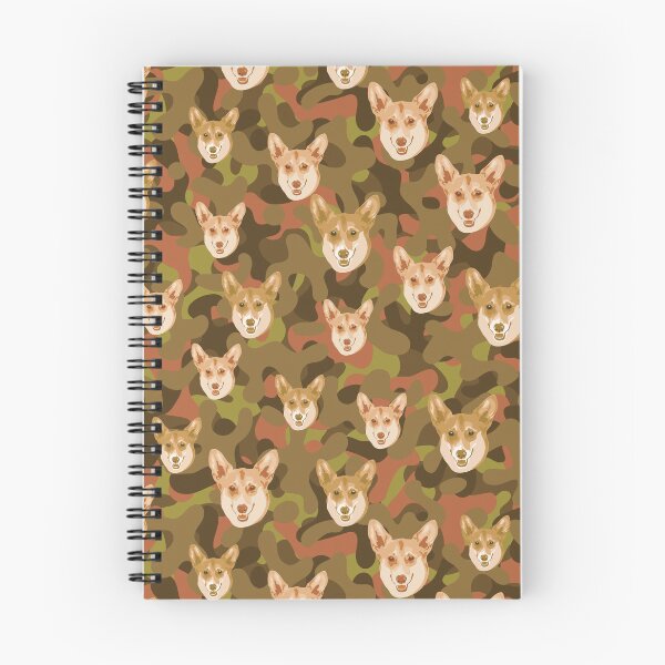 Item preview, Smiling Corgi Face And Brown-Olive Camo Pattern designed and sold by DuFauna.