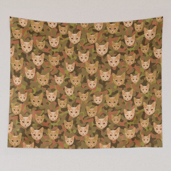 Item preview, Arkhangelsk Cat Face And Brown-Olive Camo Pattern designed and sold by DuFauna.