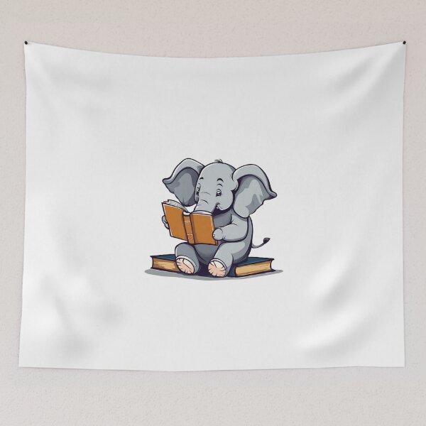 Item preview, Elephant Reading A Book designed and sold by Majestic Paws.