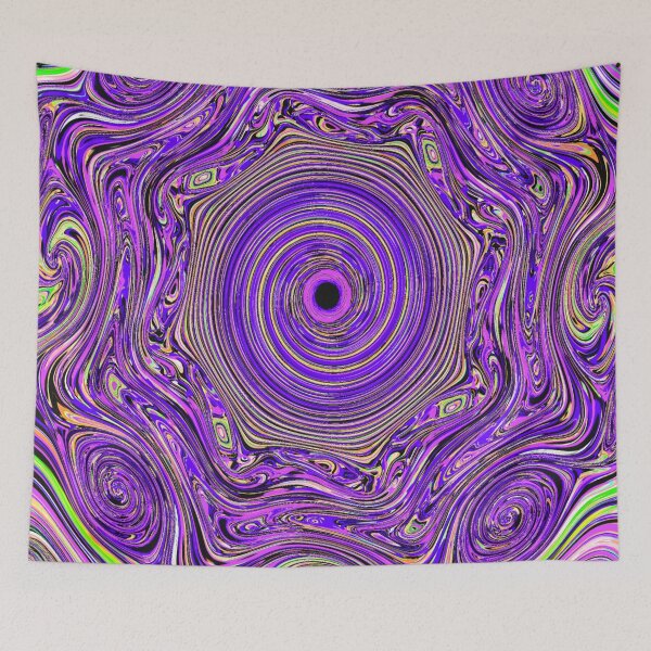 Item preview, Trippy Liquid Art Swirly Vortex Retro Groove Purple Yellow Green Orange designed and sold by innerspectrum.