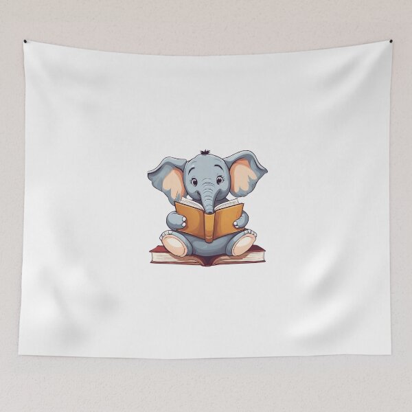 Item preview, Elephant Reading A Book designed and sold by Majestic Paws.