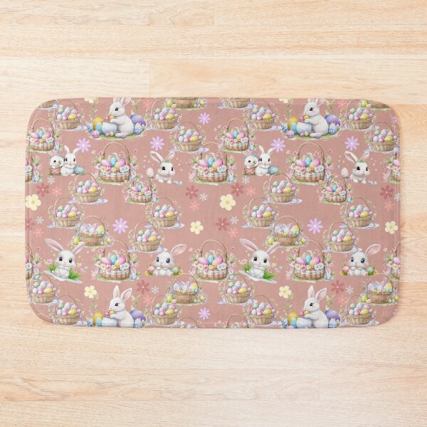 Item preview, Easter Bunny Eggs and Basket Spring Pattern Design designed and sold by jteart.