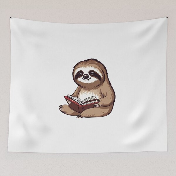 Item preview, Sloth Reading A Book designed and sold by Majestic Paws.