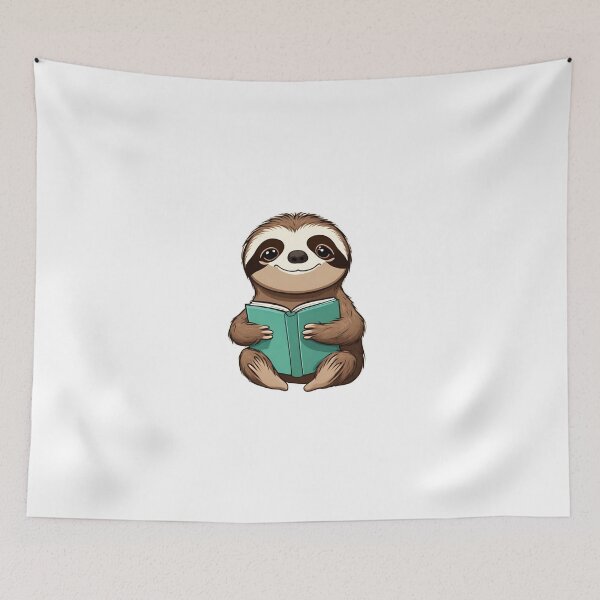 Item preview, Sloth Reading A Book designed and sold by Majestic Paws.