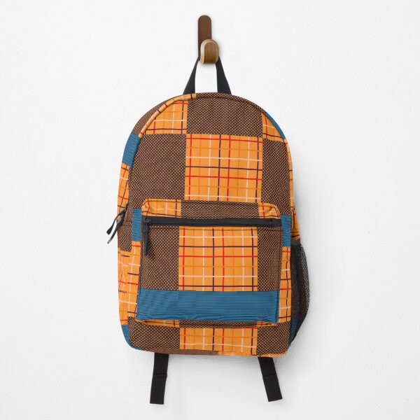 Item preview, Patchwork Mashup Orange Blues Brown Pattern designed and sold by LLdreams.